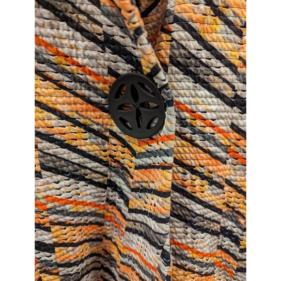 IC COLLECTION By Connie K Colorful Asymmetric Swing Jacket Women's Medium - Picture 3 of 10